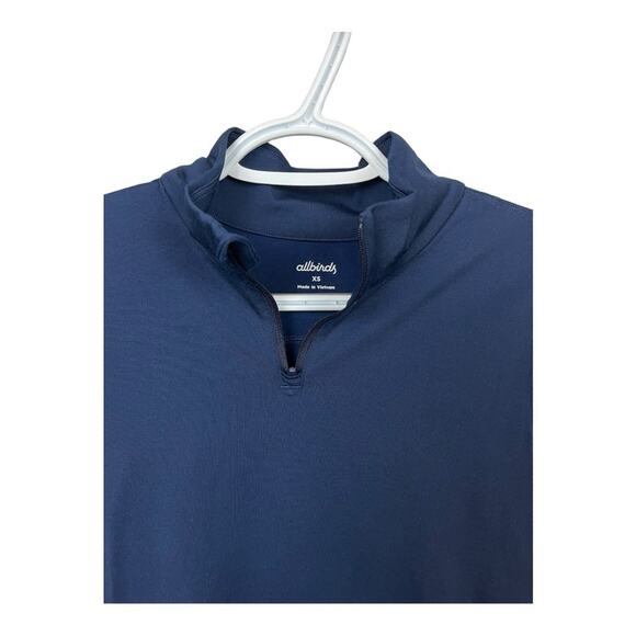 Allbirds Merino Wool Blend Natural Run Mid Layer Quarter Zip Pullover in Navy XS - Picture 4 of 10